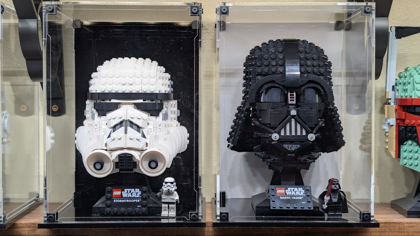 Lego Star Wars Helmet Cases with Minifigure Display